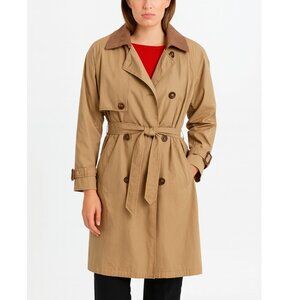 Classic‎ Vintage Raincoat Trenchcoat w/ removable lining and leather trim​